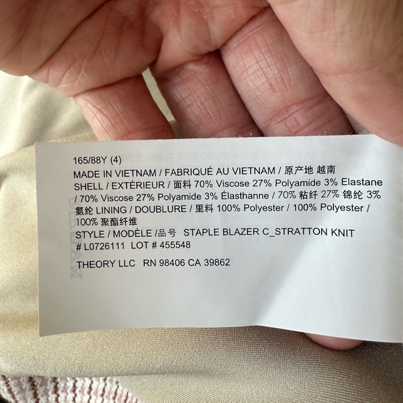 Theory Blush Multi Stratton Knit Blazer - Picture 9 of 9